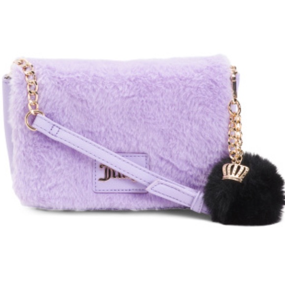 Juicy Couture Handbags - Juicy Couture Purple Faux Fur Crossbody Bag